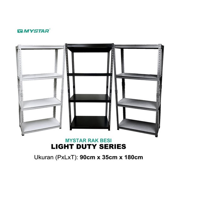 Mystar Rak Besi (Boltless) 350MM x 900MM x 1800MM STEEL - 4 LEVELS