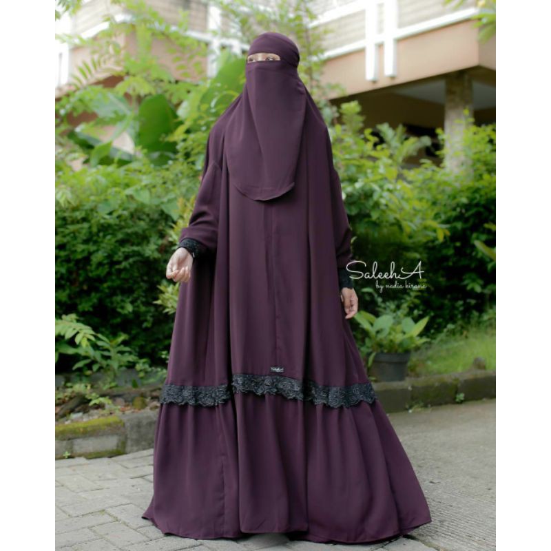 set shabira by saleeha head to toe round khimar floor renda