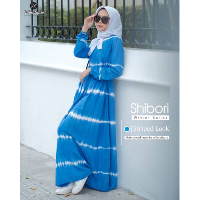 Gamis Shibori by Urfimutiyaro// Gamis Twill Terbaru Murah Busui