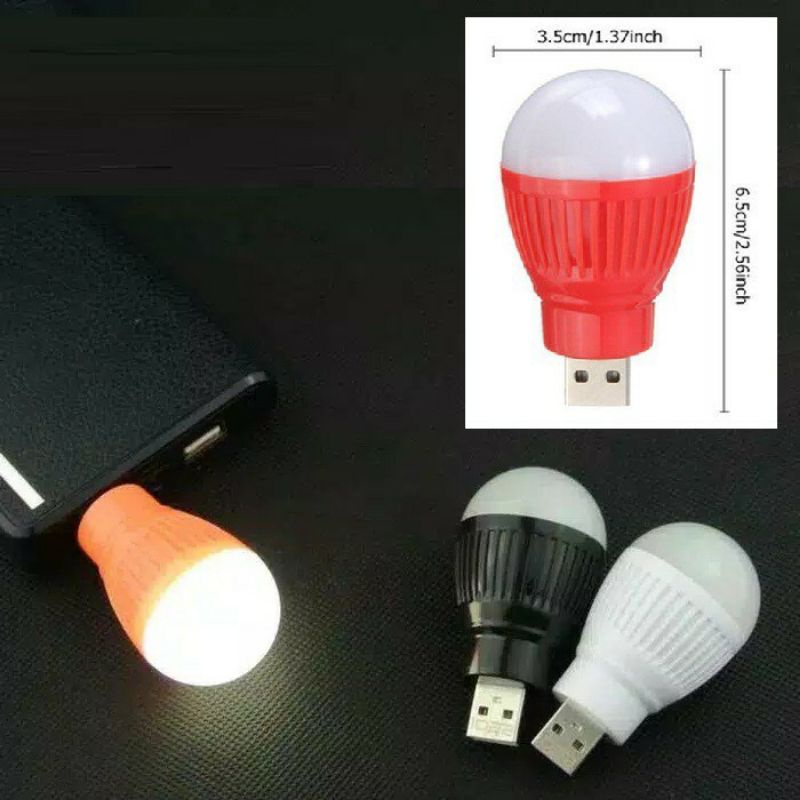 Bohlam Lampu LED bulb bola pijar USB ball light mini hemat energi terang lampu belajar  tidur hias