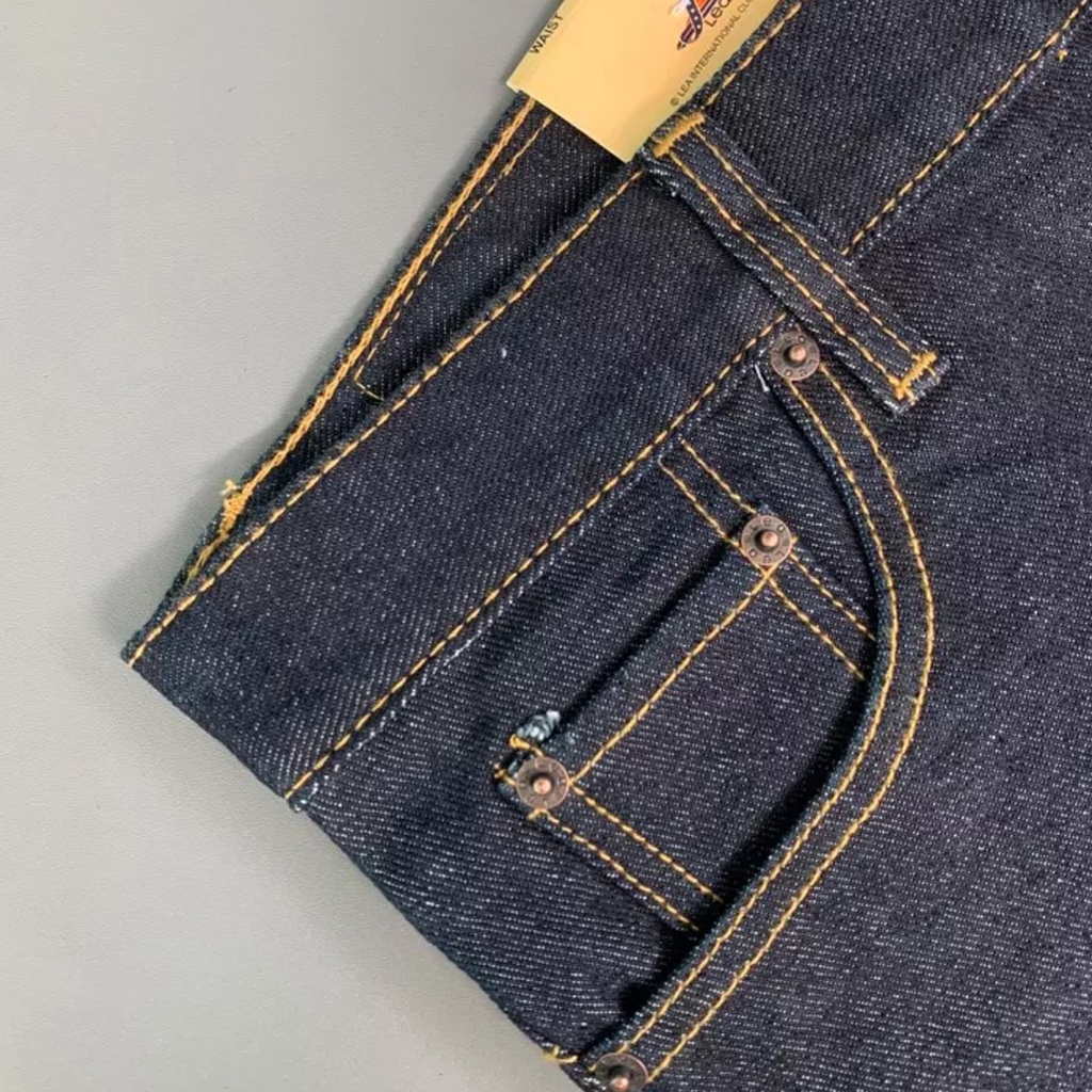 Jeans Panjang Pria lembut abu lea 606 original premium standar reguler