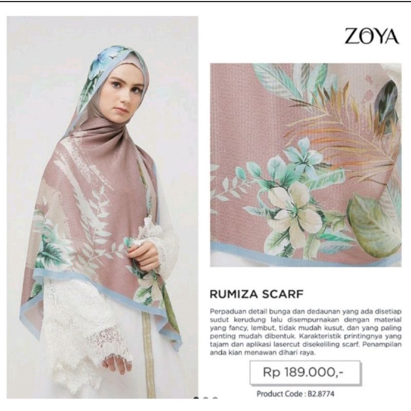 scarf zoya kerudung hijab segiempat motif rumiza