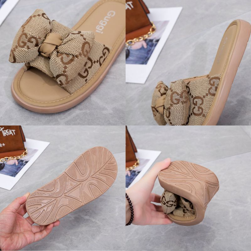 DDS11333 Sandal Slop Wanita Fashion Import Guggi Pita Ready Jakarta Bisa COD (With Box)