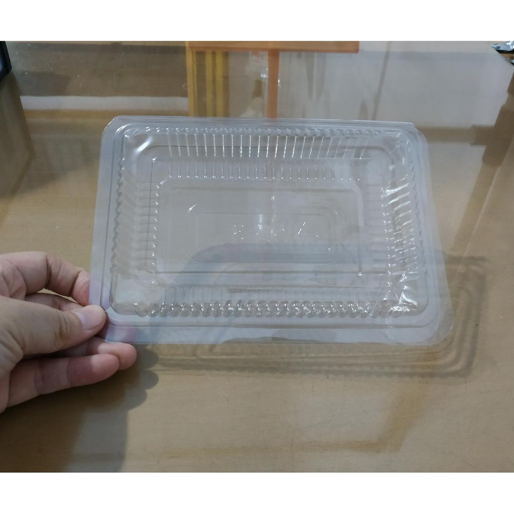 Mika Persegi Besar (100) Kotak Makanan / Mika Kue / Mika Sayuran / Mika Buah / Kotak Bolu