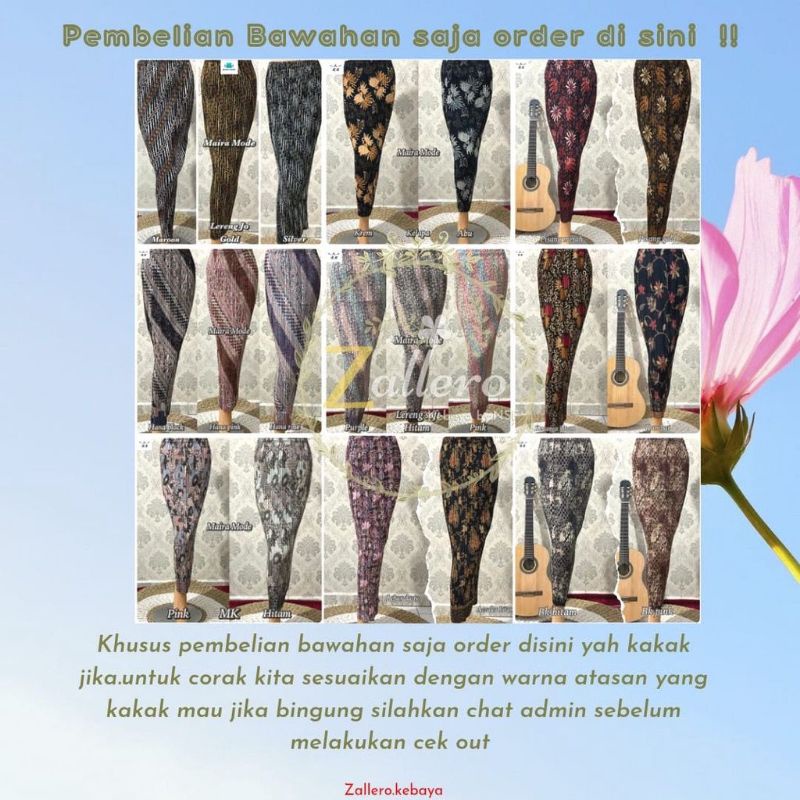kebaya brokat terbaru/Kebaya modern/Kebaya terlaris/Kebaya cantik/Kebaya terbaru dari DISTA GALERY STORE-Bawahan saja