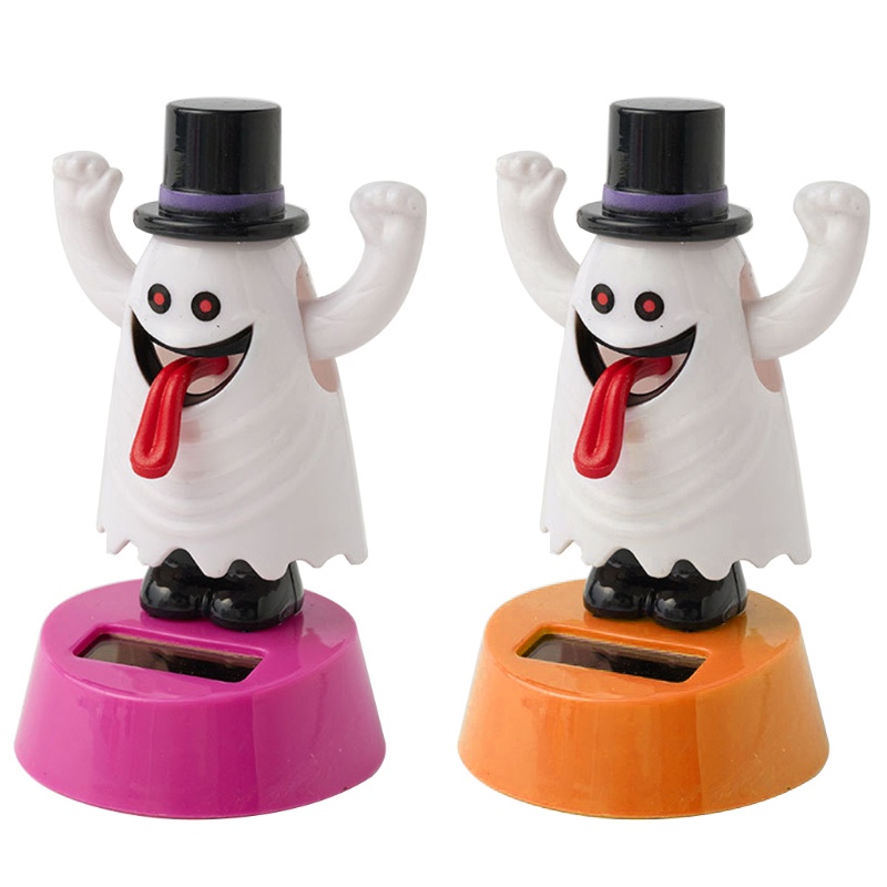 Ornamen Kepala Boneka Bobble Dancer Halloween Tenaga Surya Untuk Mobil