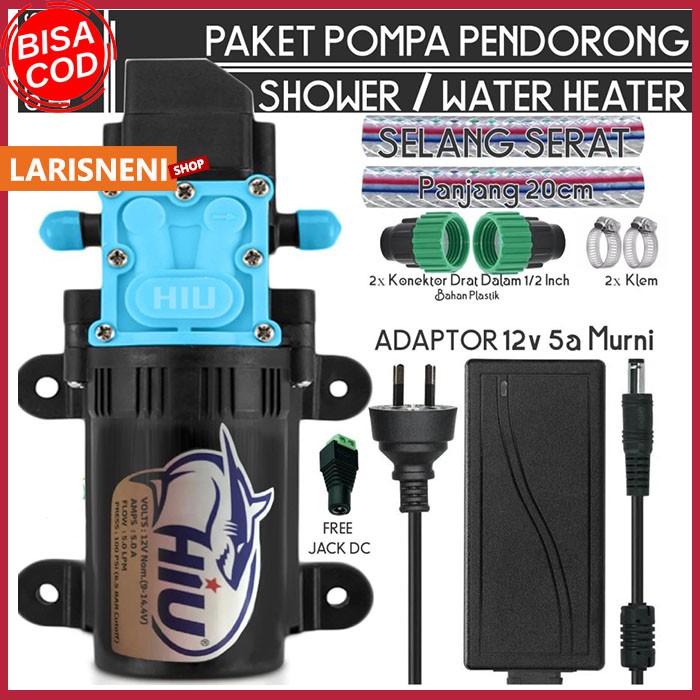 [Bisa COD] Paket Pendorong Pompa DC untuk Shower Water Heater Toren Air dsb