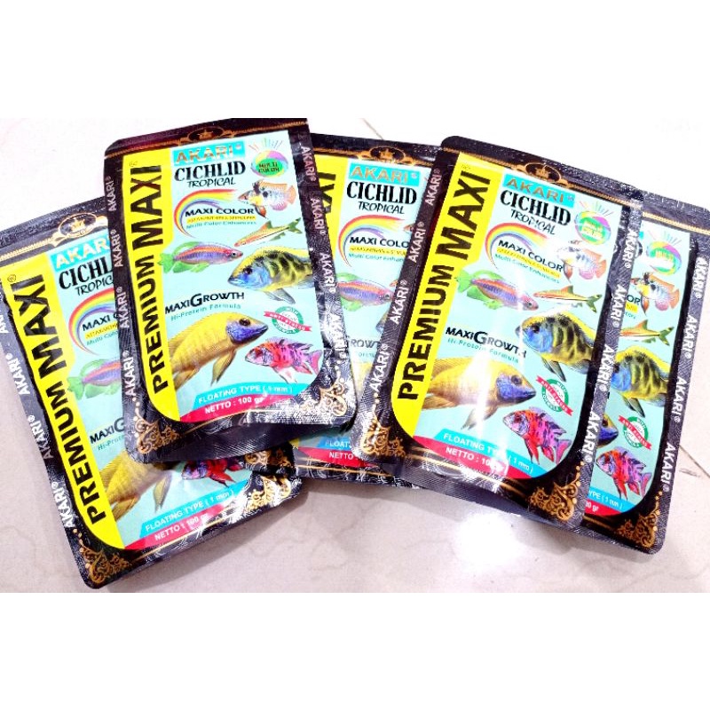 Makanan ikan Pellet AKARI AA PREMIUM MAXI CICHLID TROPICAL 100gr