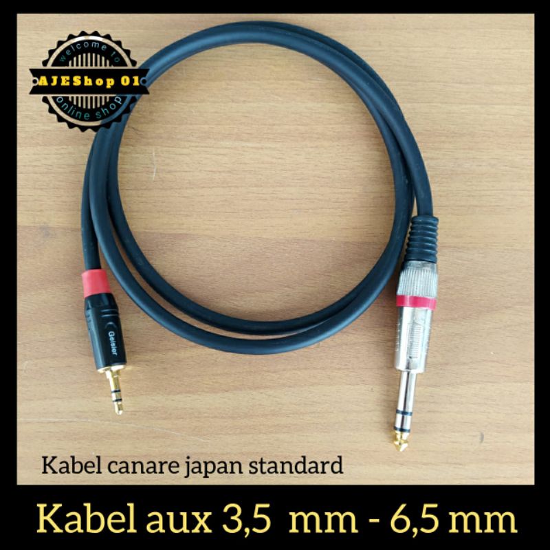 Kabel jack TRS akai stereo 6,5 to 3,5 jack akai to mini stereo kabel canare 5 sampai 10 meter