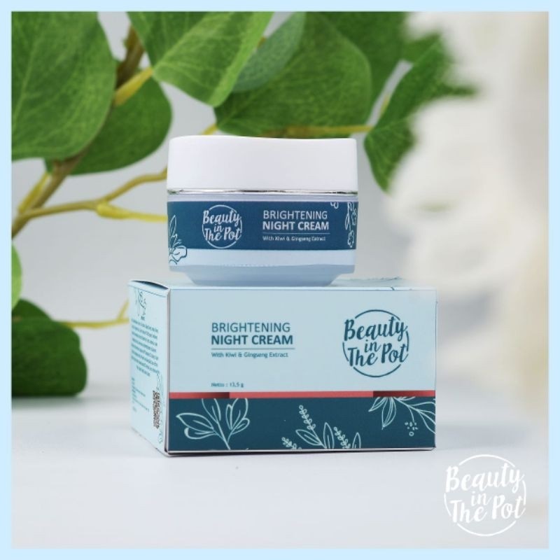 Beauty In The Pot Night Cream Brightening With Kiwi & Gingseng -  - Skincare Alami BPOM Krim Malam M