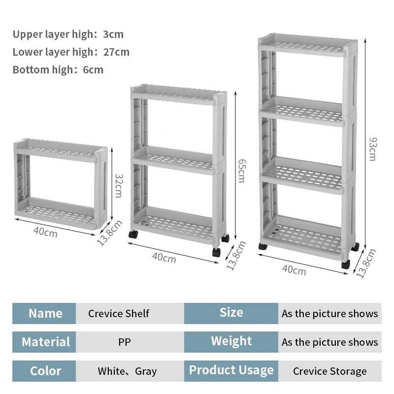 Rak Dapur Roda Penyimpanan Loundry Organizer Kitchen Storage Rack Tray