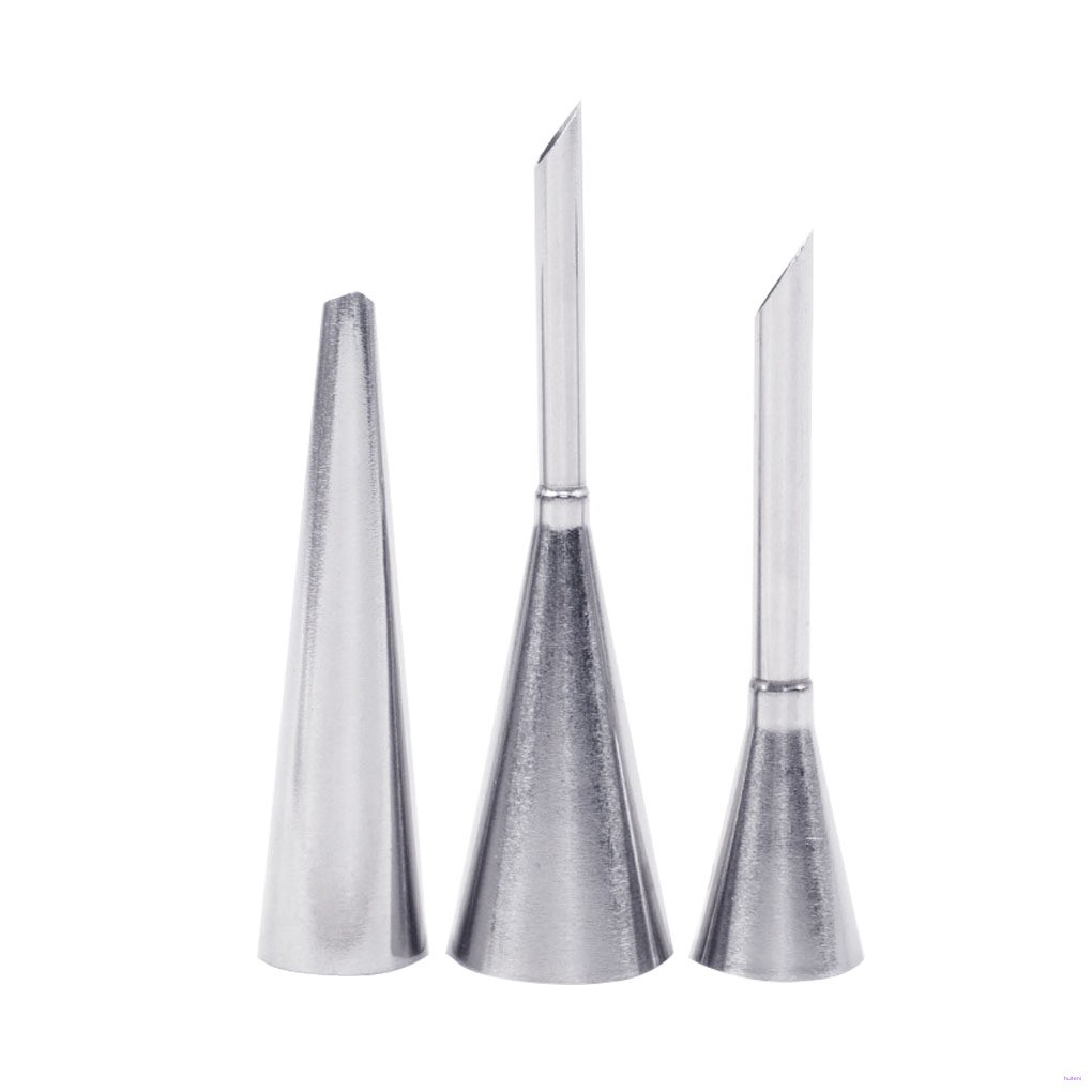 3pcs Set Puff Nozzle Multifungsi Bahan Stainless Steel Untuk Dekorasi Kue Pastry Fondant Sugarcraft