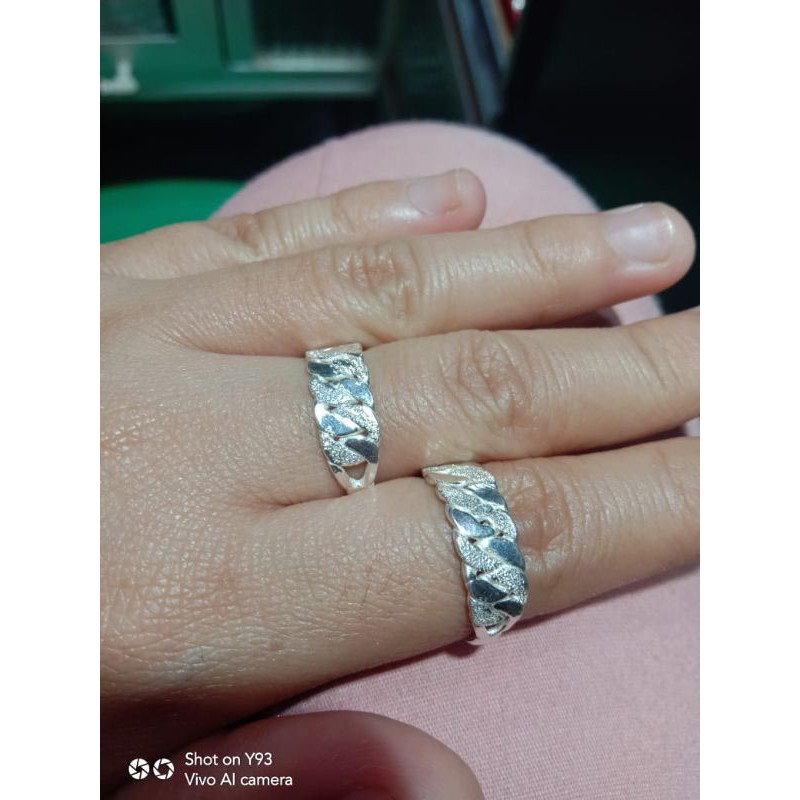 Cincin rante pasir/anyaman  dewasa perak murni 99