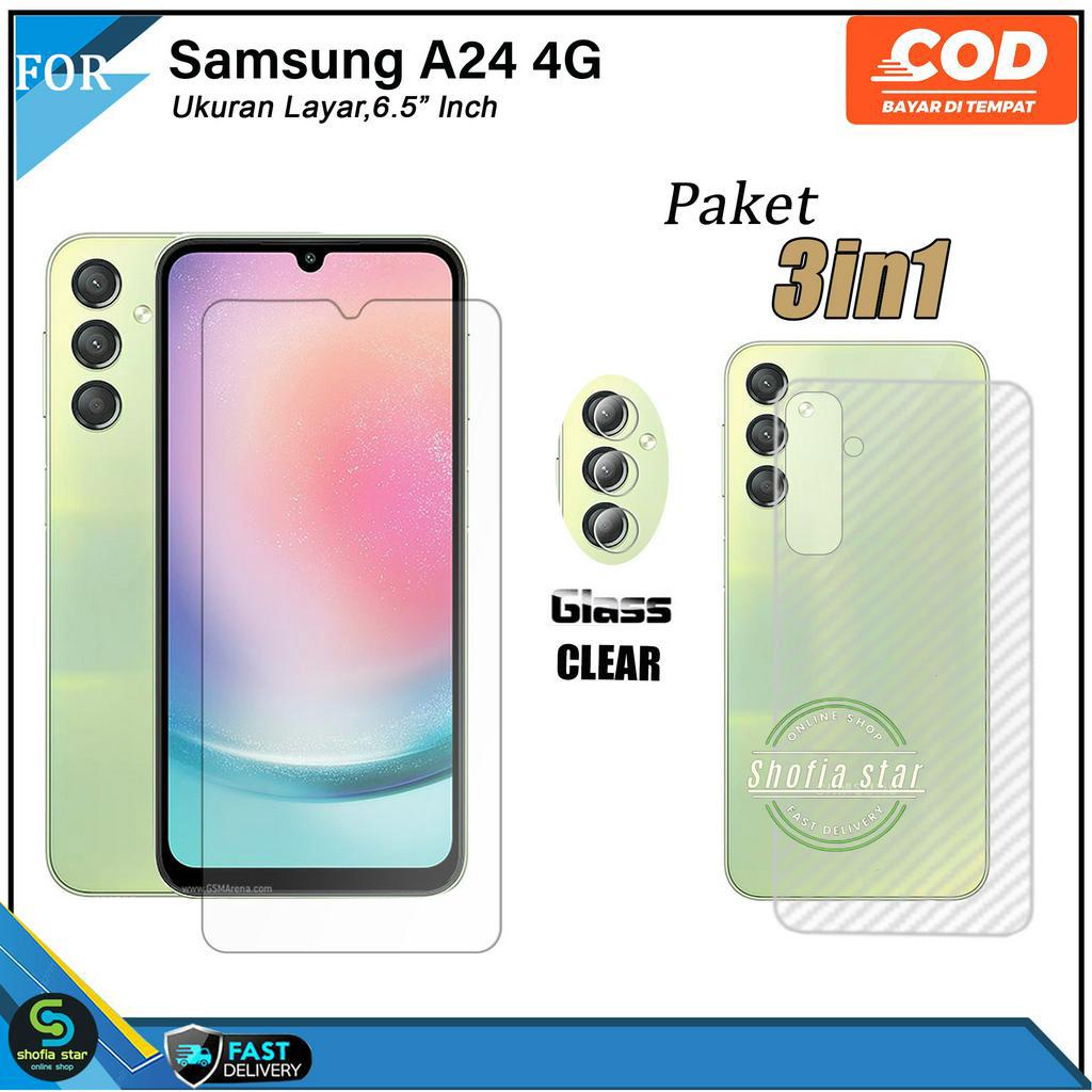 Paket 3in1 Tempered Glass Ceramic Privacy Samsung A24 4G A34 5G A54 5G M14 5G  Anti Gores Anti Spy Full Layar