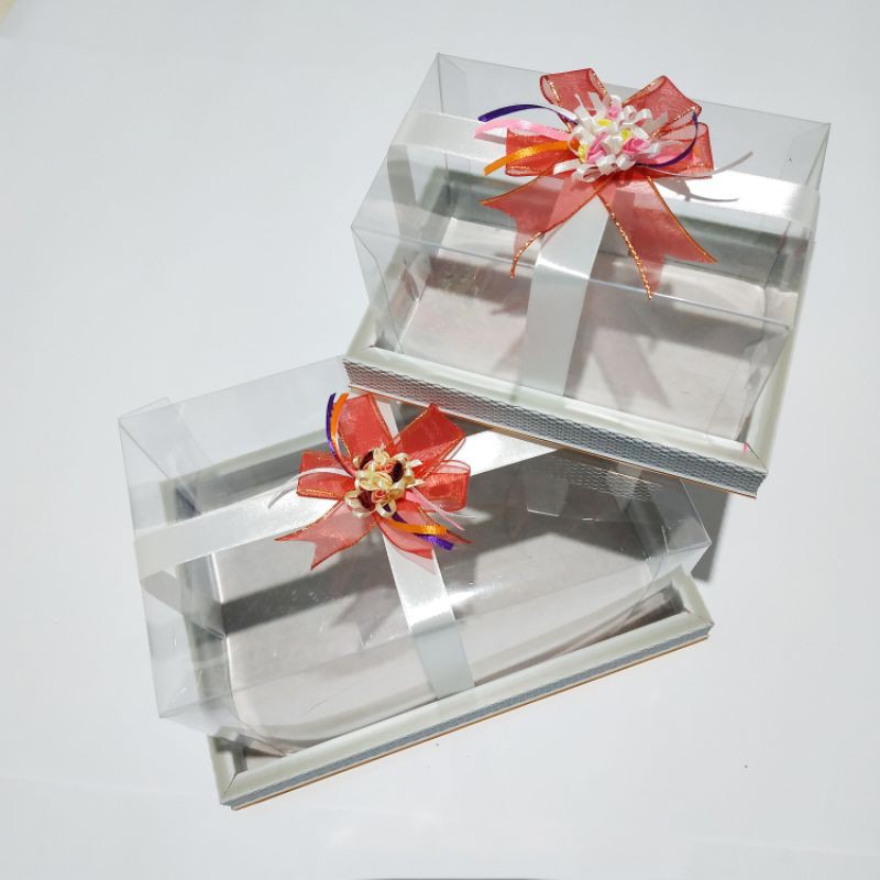 2pcs kotak box mika mahar dan cincin bahan frame