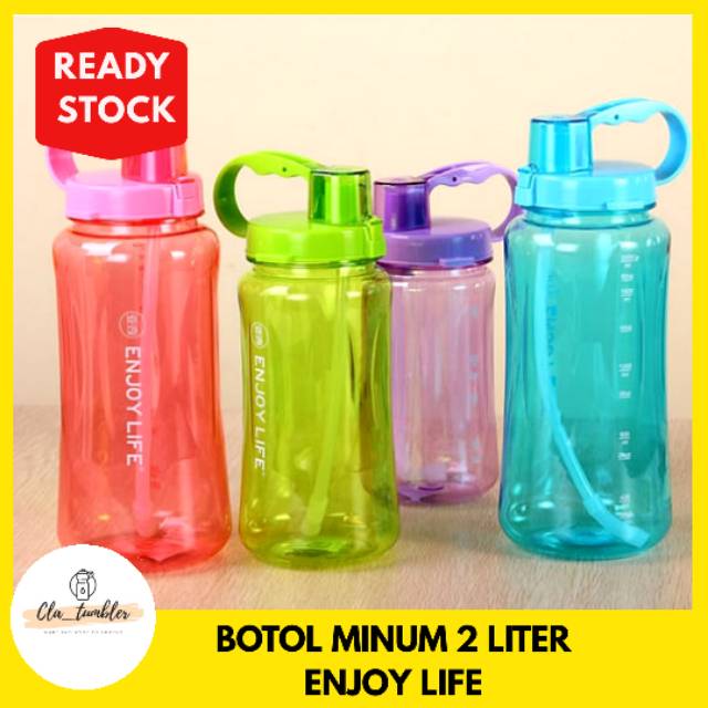 BOTOL ENJOY LIFE 2 LITER / BOTOL PLASTIK / BOTOL AIR MINUM / BOTOL HERBALIFE / BOTOL OLAHRAGA