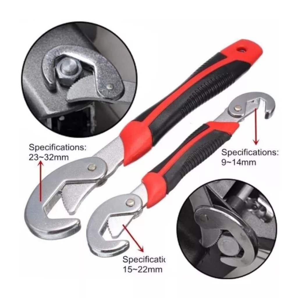 Snap N Grip 2 Set Kunci Inggris Serbaguna Universal Magic Wrench Spanner Tools