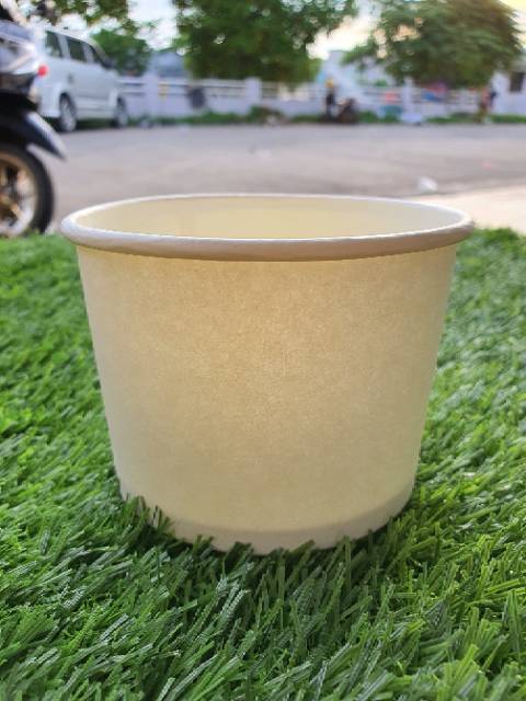 Paper bowl 500ml + tutup / Mangkuk kertas / wadah kertas tebal/ Cup mangkok