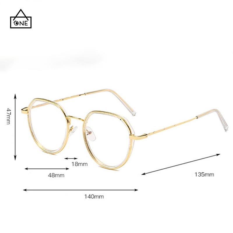 COD ☀️Frame Kacamata Fashion Wanita Anti Radiasi Korean Kaca Mata Radiasi Bulat Eyeglasses A one