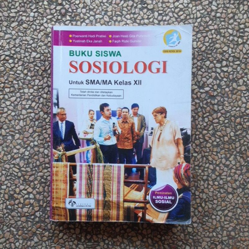 buku Siswa Sosiologi Sma kelas 12 revisi Kurikulum 13.Cempaka Putih