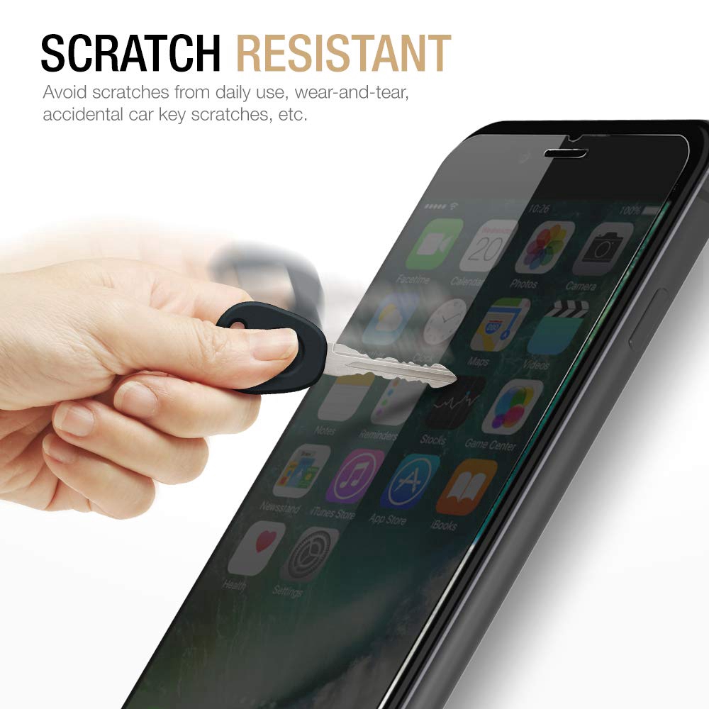 Film Pelindung Layar Tempered Glass Anti Spy untuk iPhone 6 / 7 / 8 / 6S Plus