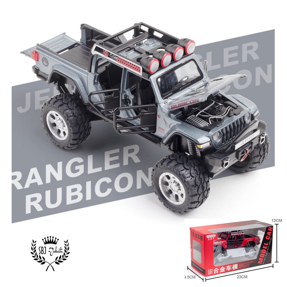 DIECAST Miniatur MOBIL JEEP RUBICON OFF ROAD BM BIG WHEEL SKALA 1:32