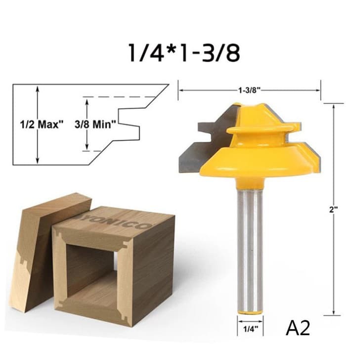 Mata Profil Tenon Router Bit 45 Derajat Trimmer Woodworking 35mm MPM15