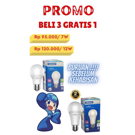 MEGAMAN LED A-BULB 12 Watt 12W Lampu Bohlam