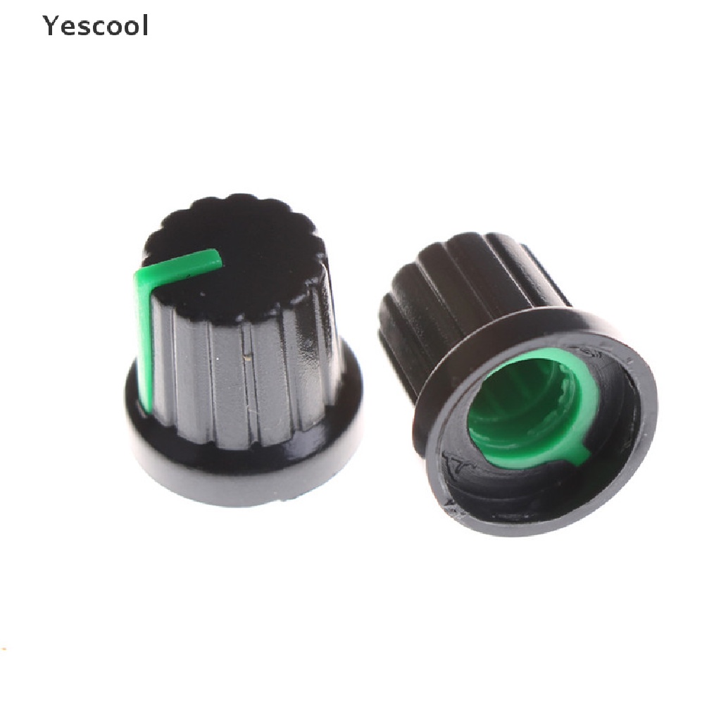 Yescool 20pcs Tutup Knob Potentiometer 6mm Dengan Indikator Hijau