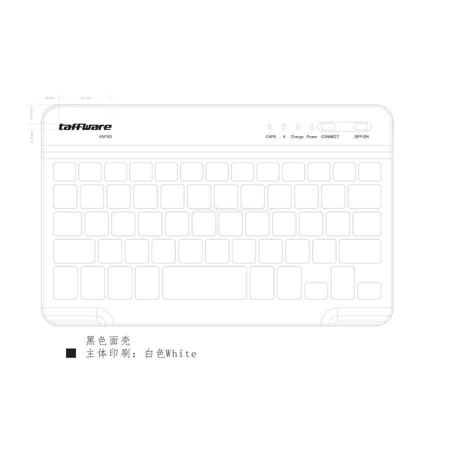 Taffware Wireless Bluetooth Keyboard Rechargeable - KM78D