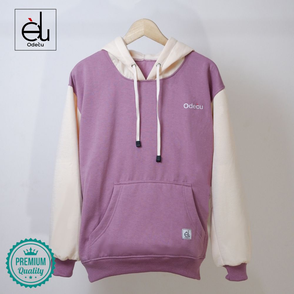 ODECU PREMIUM HOODIE TWO COLOR TARO VANILLA SWEATER OVERSIZE WANITA PRIA