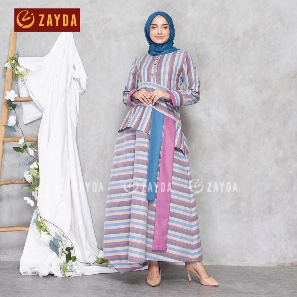 GAMIS ZAYDA ZG84 PINK BLUE ORIGINAL BY ZAYDA MOSLEM WEAR | BAJU PAKAIAN WANITA MODERN MUSLIM | TREND