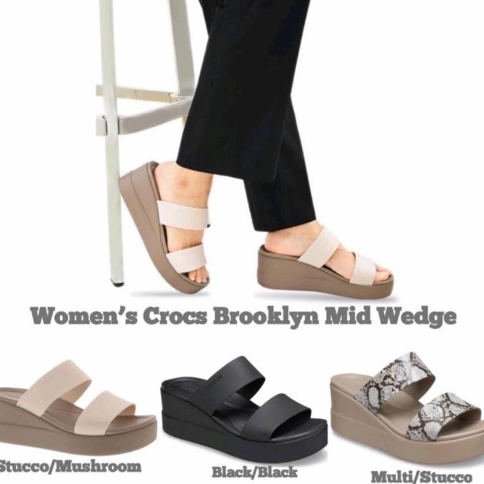 Crocs brooklyn mid wedges /Sendal wanita Crocs Brooklyn TERLAKU