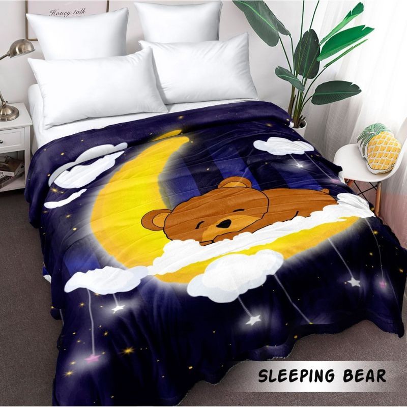 Selimut Halus (Sleeping Bear) Blanket Flanel Internal Collection