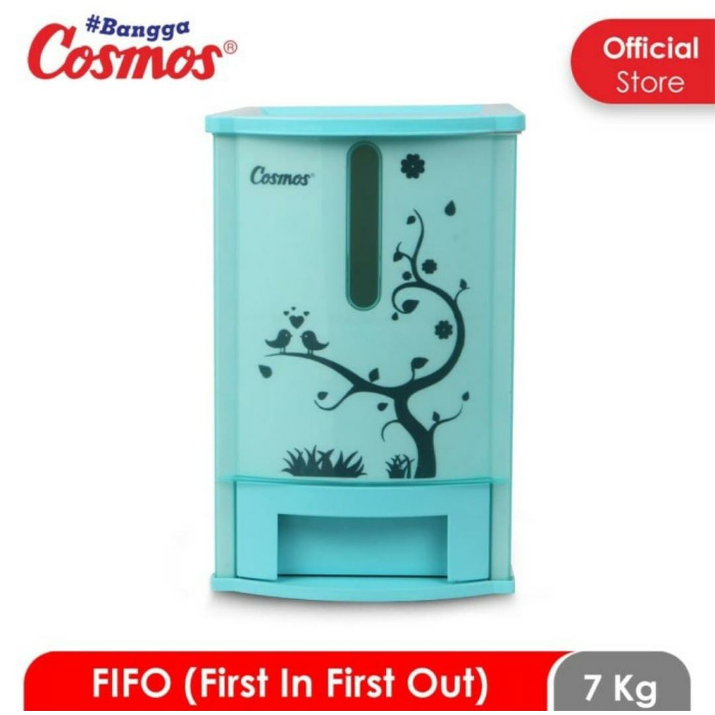 Rice Box Mini Cosmos 007 7kg Pundi Penyimpanan Beras Cosmos Fifo Beras Kotak Beras Wadah Beras Cosmos