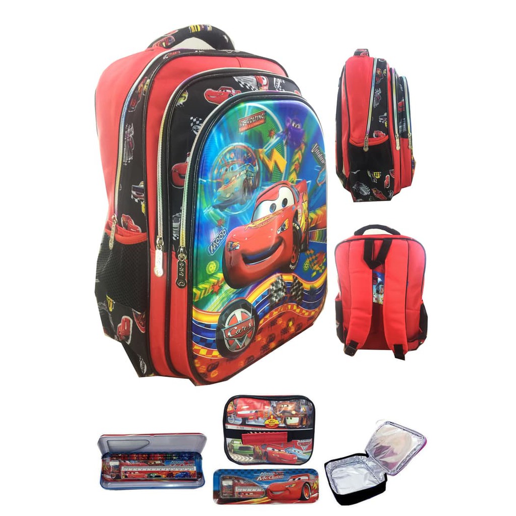 Jual Tas Ransel Sekolah Anak SD 5 Dimensi Gambar Rubah2 Cars LBKP ...