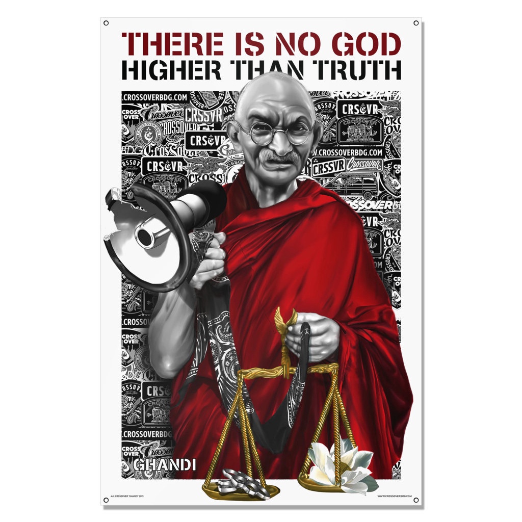 FLAG  BANNER  CROSSOVER  GHANDI