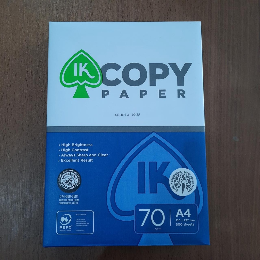 

Kertas HVS A4 IK Copy Paper 70gsm Fotocopy Bagus Murah Original