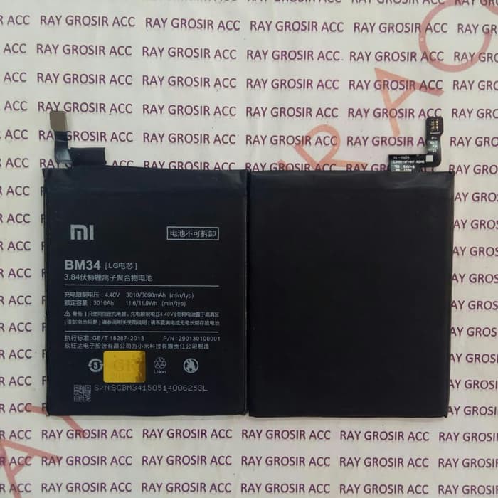 Baterai Original Xiaomi BM34 , BM-34 , BM 34 MI Note Pro