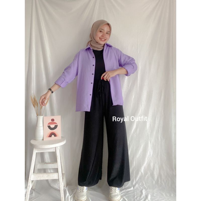Kemeja Wanita Kimi Import Bahan Moscrepe Import Lembut dan Stretch Termurah Premium By Royaloutfit-5