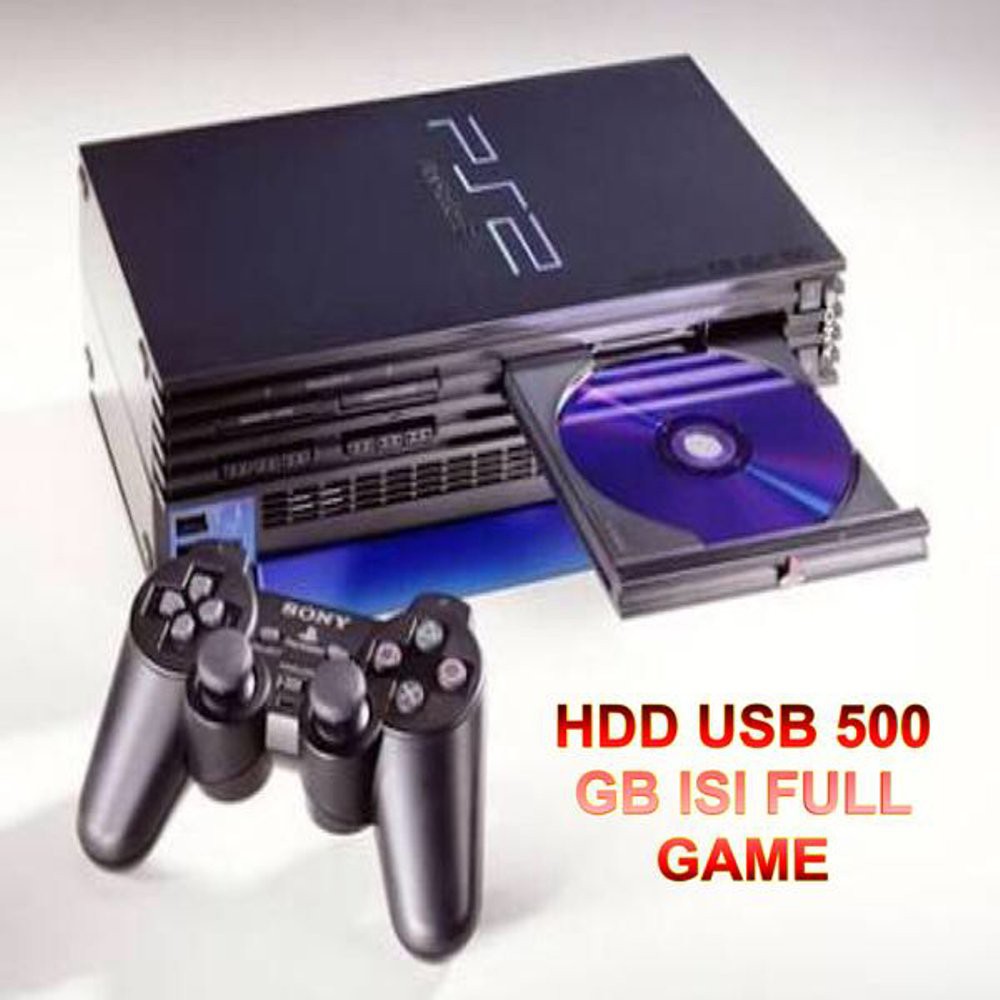 Murah  Baru  Paket Ps2 Fat Tebal Seri 5 Multi Optik + Hdd 500 Gb Playstation Sony