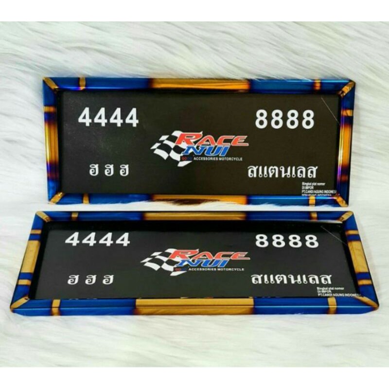 Bingkai plat nomor cover plat nomor Twotone 2tone blue x New asli bakaran