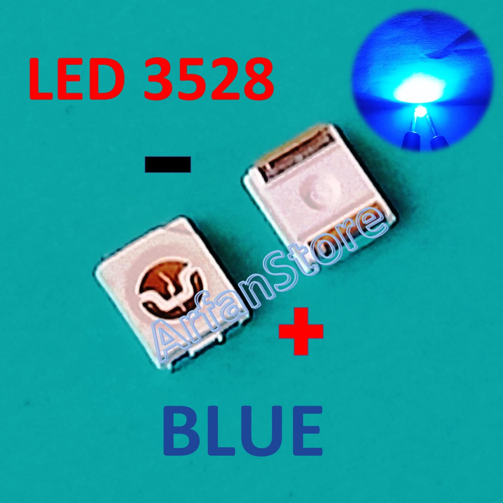 LED 3528 Blue 460-470nm Per 25pcs SMD Chip 1210 Warna Biru