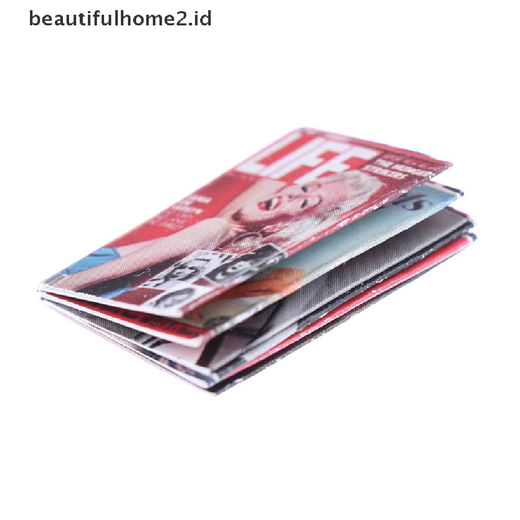 (beautifulhome2.id) 3pcs / set Mainan Miniatur Buku Majalah Skala 1: 12 Untuk Aksesoris Rumah Boneka