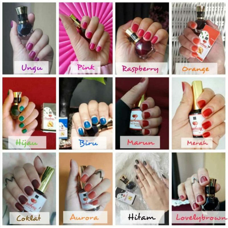 KUTEK HENNA HALAL SAH BUAT SHOLAT Strawberry Nail Henna