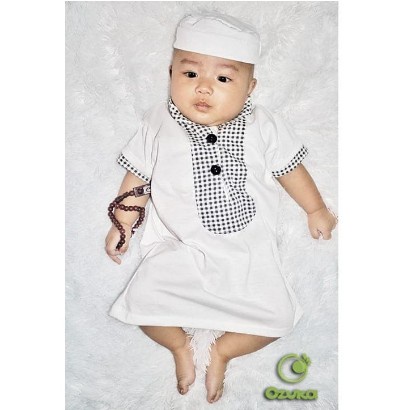 Baju Koko Gamis Muslim Anak laki laki 0-18 Bulan Setelan Koko Anak laki laki bahan katun Terbaru Baj