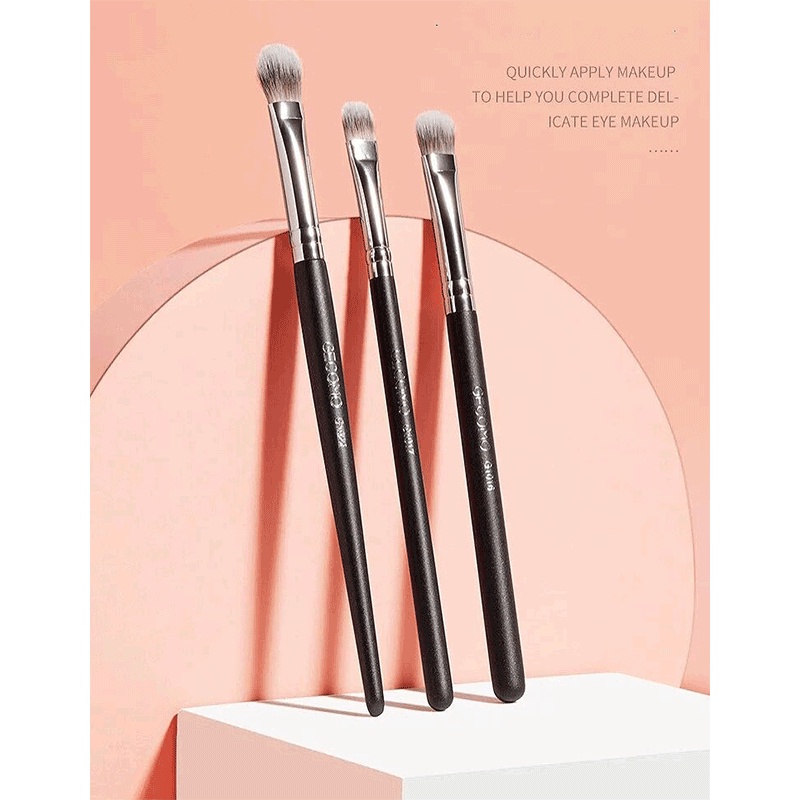 3pcs / Set Brush Makeup Flat Bulu Lembut Untuk Eyeshadow