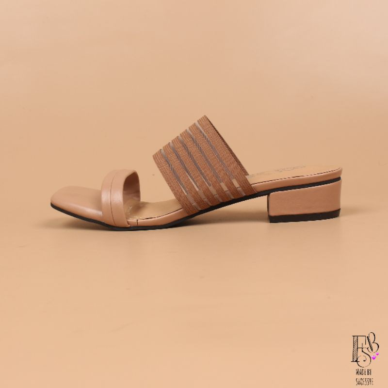 Fsb - LUSI Sandal Heels Wanita Hak 3cm-Mocca