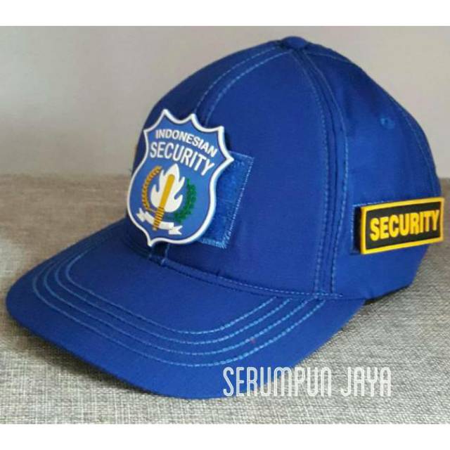 TOPI INDONESIAN SECURITY - TOPI INDONESIAN SECURITY 3PATCH VELCRO BIRU