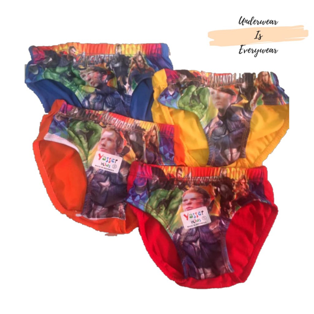 6 Pcs Celana Dalam YASSER - CD Anak Laki Laki - Motif Superhero Random Warna